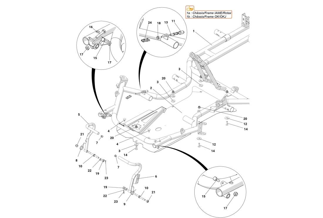 CADRE-PLANCHER-PEDALES Rotax